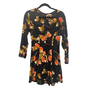 Reformation Floral Dress with Deep Vneck